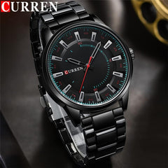 CURREN 8406 Top Brand Luxury Fashion Watch Men's New Stainless Steel Waterproof Wrist Watch - BLACK GREEN