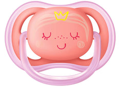 AVENT Philips Ultra Air Pacifier, 6-18 months, pink/peach, fashion decos, 2 pack, SCF343/22