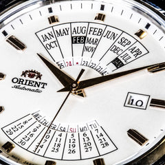 Orient RA-BA0005S10B Multi-Year Calendar Analog Automatic Watch for Men, 43 mm Case Size, Silver/Pink