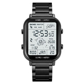 SKMEI Digital Watch Men's,Men's Ultra-thin Digital Sports Watch LED Screen Super Waterproof Watch Men's Casual Stopwatch Alarm Clock Countdown Military Watch, 1888 - Black