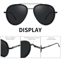 PUKCLAR Sunglasses for Men Polarized Lightweight TR90 Frame UV400 Spring Hinges Sunglasses