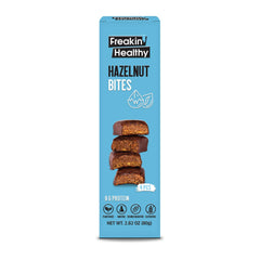 Freakin Healthy Hazelnut Bites 80g β 4 Individually Wrapped Bites, Plant-Based Protein Snack with Raw Chocolate, No Artificial Ingredients