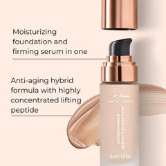 M. Asam Magic Finish Supercharge Serum Foundation Rose Fair (30 ml) - Moisturising Liquid Foundation & Firming Face Serum in One, Optimal Coverage & Hyaluron, Vegan