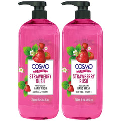 CD COSMO DESIGNS Beaute Strawberry Rush Blossom Moisturizing Liquid Hand Wash 750ml Pack Of 2, Aloe Vera + Vitamin E, Skincare, Handwash
