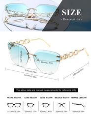 AEVOGUE Sunglasses For Women Oversized Rimless Diamond Cutting Lens Sun Glasses AE0534