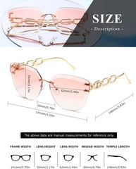 AEVOGUE Sunglasses For Women Oversized Rimless Diamond Cutting Lens Sun Glasses AE0534