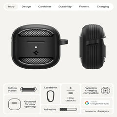 Spigen Rugged Armor Case For Pixel Buds 2A (ACS09480) - Matte Black