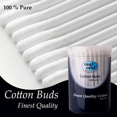 Cool & Cool Ear Buds -100's - Round Thick Tips,Cotton Swabs,100% Cotton,Double Tipped,Hygienic,Gentle & Safe Swabs for Ears - Assorted
