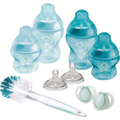 Tommee Tippee Closer to Nature Newborn Baby Bottle Starter Kit, Breast-Like Teats with Anti-Colic Valve, Mixed Sizes, Blue