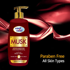 Cool & Cool Musk Body Lotion | Non Greasy & Paraben Free, 500ml