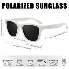 KANASTAL Polarized Sunglasses for Women, Classic Square Mens Sun Glasses, Lightweight Shades for Womens Outdoor 100% UV400 Protection Driving Fishing Golf Outdoor Activities
