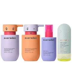 Evereden Kids Haircare & Skincare Bundle Happy Hair Duo Detangling Shampoo and Conditioner Leave In 4 in 1 Detangler Spray After Swim Shampoo Clean, Vegan, Non Toxic for Ages 3+