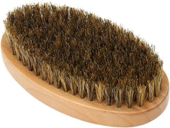 LA PERLA TECH Men's Beard Brush with Wooden Handle Firm Bristles for Taming & Softening Facial Hair Skin Care & Beard Grooming Palm Size