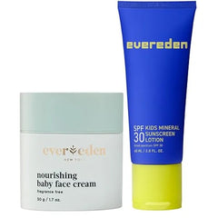 Evereden Nourishing Baby Face Cream, & Premium Sunscreen SPF 30, 2 Item Bundle Set 100% Mineral Sunscreen with Zinc Oxide Clean Baby Skincare