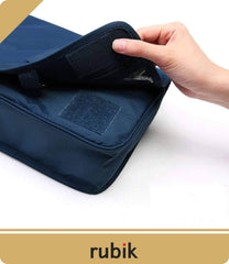 Rubik Travel Hanging Toiletry Cosmetic Bag, Portable Makeup Pouch Kit Organizer for Men & Women, Spacious & Compact, Water Resistant, Navy Blue
