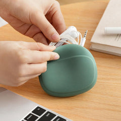 Portable Bag Charging Cable,Silicone Data Cable Storage Box,Multifunction Travel Cable Organizer, for Wired Earbuds