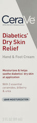 CeraVe Hand Cream & Foot Cream for Diabetics’ Dry Skin | Diabetes Care Foot & Hand Cream for Dry Hands & Feet | Fragrance Free & Paraben Free | 3 Ounce