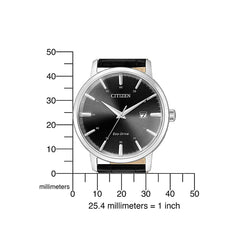 CITIZEN Mens Solar Powered Watch, Analog Display and Leather Strap - BM7460-11E