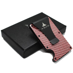 AQUO Money Clip Wallet for Men - Slim Front Pocket Blocking Bifold Credit Card Holder for Men with Gift Box (PINK)