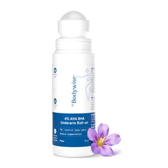 Be Bodywise 4% AHA BHA UnderArm Roll On 75ml | 2% Lactic Acid, 1% Mandelic Acid, 1% Salicylic acid | Prevents Body Odour & Pigmentation | Fresh Floral Fragrance | Alcohol & Aluminum Free