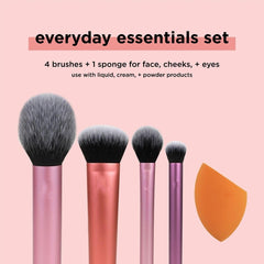 Makeup Skin Real Techniques Brushes Set, Professional, Eyeliner, Lipstick, Blush, Bronzer, Highlighter, Concealer Pack of 3