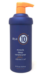 It's A 10.Miracle Deep Conditioner Plus Keratin Hair Conditioners Unisex, NON PROFESSIONAL, Damaged Hair, Shine, Smoothing, Strengthening, Aloe, Apricot, Tea, Multi, 17.5 Fl Oz (Pack of 1)