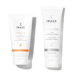 IMAGE Skincare Facial Fix Power Duo, VITAL C Hydrating Enzyme Masque with AGELESS Total Resurfacing Masque, Smoothing and Brightening Skin Care Set