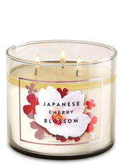Bath & Body Works and Japanese Cherry Blossom 3-Wick Candle 14.5 Ounce
