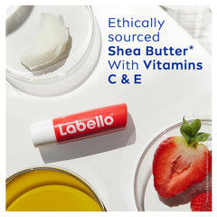 NIVEA LABELLO Lip Balm, Moisturising Lip Care, Strawberry Shine, 4.8g