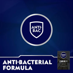 NIVEA MEN DEEP bundle: Shaving Gel, Clean Shave Antibacterial Black Carbon, 200ml + After Shave Lotion, Antibacterial Black Carbon Woody Scent, 100ml + 3in1 Shower Gel Body Wash, Woody Scent, 250ml