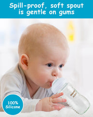 Sippy Cup for Philips Avent Natural Baby Bottles, My Grippy Spout Sippy Cup and Natural Trainer Sippy Cup, Soft 100% Silicone Sippy Spout, 6m+, 4 Count