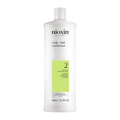 Nioxin System 2 Scalp + Hair Thickening Conditioner for Natural Hair with Progressed Thinning Boost Hair Density with Niacinamide & Biotin Refreshed Scalp with Healthy Shine