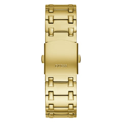 GUESS Men's Dress Octagonal Crystal Multifunction 44mm Watch, Gold-Tone