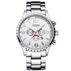 Curren Men Casual Watches With Luxury Dail and Stainless steel - Silver