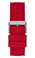 GUESS Men's Quartz Watch Stainless Steel case 44MM, Red Silicone Strap (Model: GW0263G3)