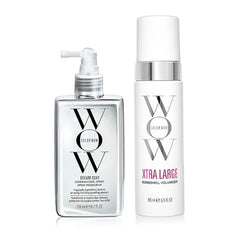 COLOR WOW Long-Lasting Blowout Bundle Blowouts that last for days Go big with XTRA LARGE Volumizer and go frizz free with DREAM COAT anti-frizz spray heat protection