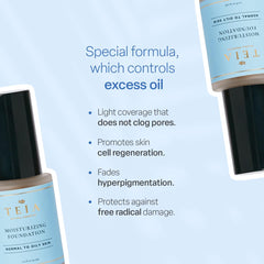 TEIA Cosmetics - Moisturizing Light Coverage Foundation, Natural Finish. Non-toxic, vegan, cruelty-free. (GOLDEN)