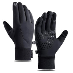AnnuoYi Winter Gloves, Men's And Women's Touch Screen Gloves Insulated, Windproof Waterproof Anti Slip Warm Gloves Suitable For Running Driving Cycling Working Hiking - Black