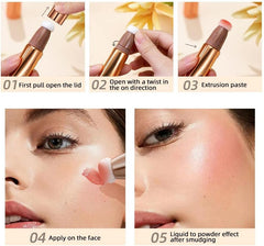 KANZA- Multifunctional Blush Stick Makeup | Liquid Face Blush Concealer Pen | Waterproof Body Face Contouring Makeup | Matte Finish Liquid Contour Stick with Soft Cushion Applicator | 15g (#02)
