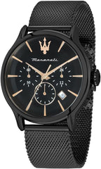 Maserati EPOCA 42 mm Chronograph Men's Watch, Black, Chronograph