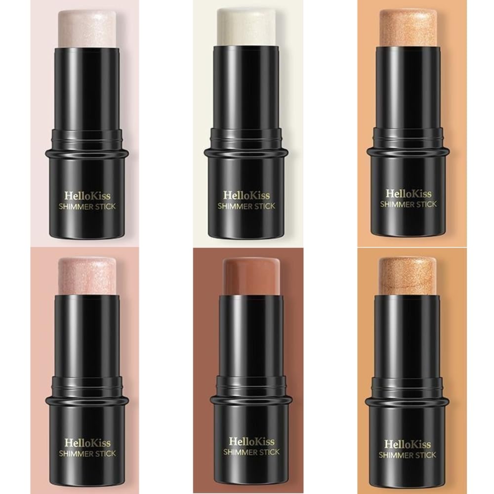 6Pcs Shimmer Stick Makeup Highlighter Shimmer Cream Po