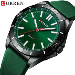 CURREN New Model CURREN Men's Analog Quartz Wrist Watches Simple Watches Silicone Band Luminous Wristwatch Business Men 8449 Fashion - GREEN