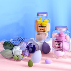 7 PCS Beauty Blender Makeup Sponge Set, Big and Mini Blender Sponges for Liquid, Creams and Powders, Foundation Blending Sponge Cosmetic Puff, Latex Free Wet and Dry Make up Sponge Pack of 7 (Pink)