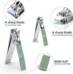 Manicure Set Nail Clipper Set Men Women Toe Finger Nail Clipper Personal Care Tools with Portable Travel Case Manicure Pedicure Tools Grooming Kit Gift for Men Women Family Friends Wife,Green
