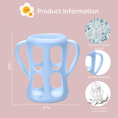 TEITEAI 4 Pack Silicone Sleeves for Philips Avent Glass Bottles 8oz, Silicone Bottle Sleeve Compatible with Avent Natural Glass Baby Bottles 8oz, Anti-Breakage Sleeves for Moms, BPA Free