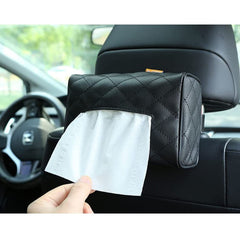 ANTOLE Car Tissue Holder,Leather Premium Car Tissue Box For Backseat And Car Visor (Black)
