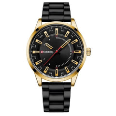CURREN 8406 Top Brand Luxury Fashion Watch Men's New Stainless Steel Waterproof Wrist Watch - BLACK GOLD