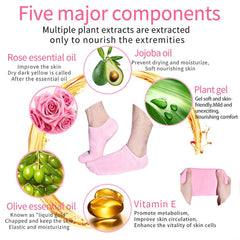 Pnrskter Moisturizing Socks, Gel Socks Soft Moisturizing Gel Socks, Gel Spa Socks for Repairing and Softening Dry Cracked Feet Skins, Gel Lining Infused with Essential Oils and Vitamins