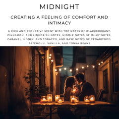 MIDNIGHT Scented Candle for Romantic Atmosphere, a Calming and Soothing Aroma Candle Creating a Feeling of Comfort and Intimacy, All Natural Aromatherapy Candles, 100% Soy Wax, Long Lasting Candles