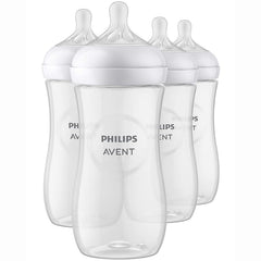 Philips AVENT Natural Baby Bottle with Natural Response, Clear, 11oz, 4pk, SCY906/04